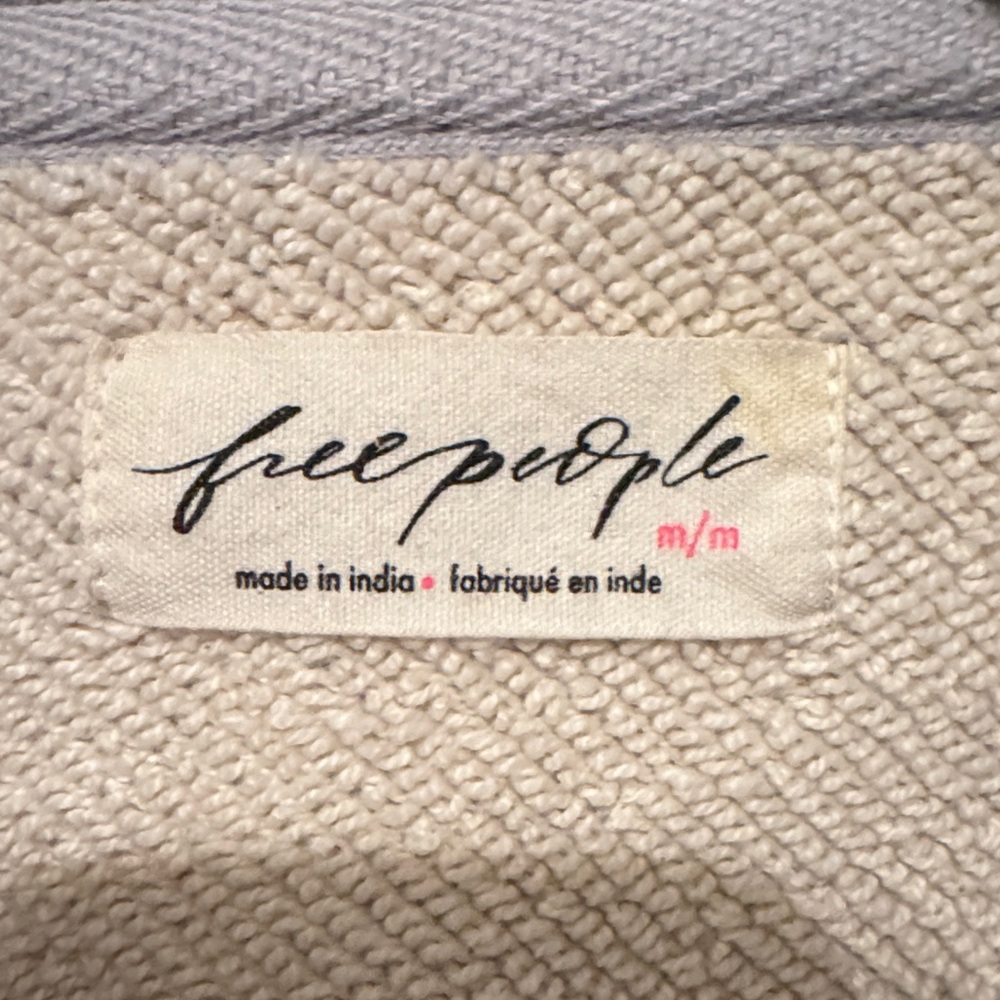 Free People Gray CeCe Oversized Zip Sweatshirt M EUC - Picture 3 of 9